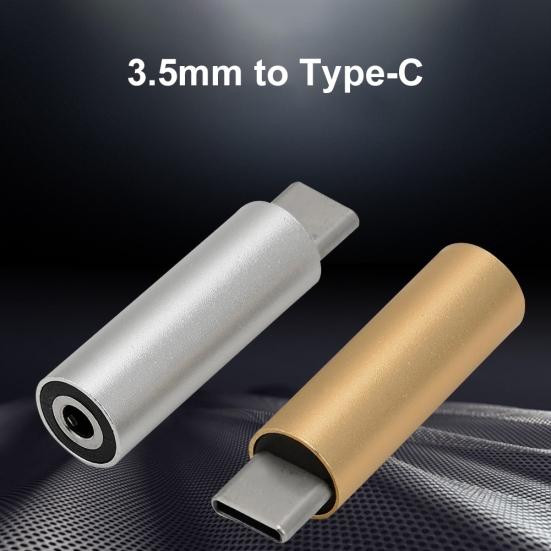 Portable Aluminum Alloy Type-c to 3.5mm Jack Earphone Audio Converter Adapter