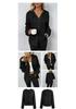 Women's Solid Color Hooded Knit Sweater Cardigan with Drawstring - New for 2025 Autumn/Winter