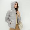 Women's Lightweight White Duck Down Jacket 2023 - Short, Hooded, Stand Collar, Fashionable Thin Style for Autumn/Winter