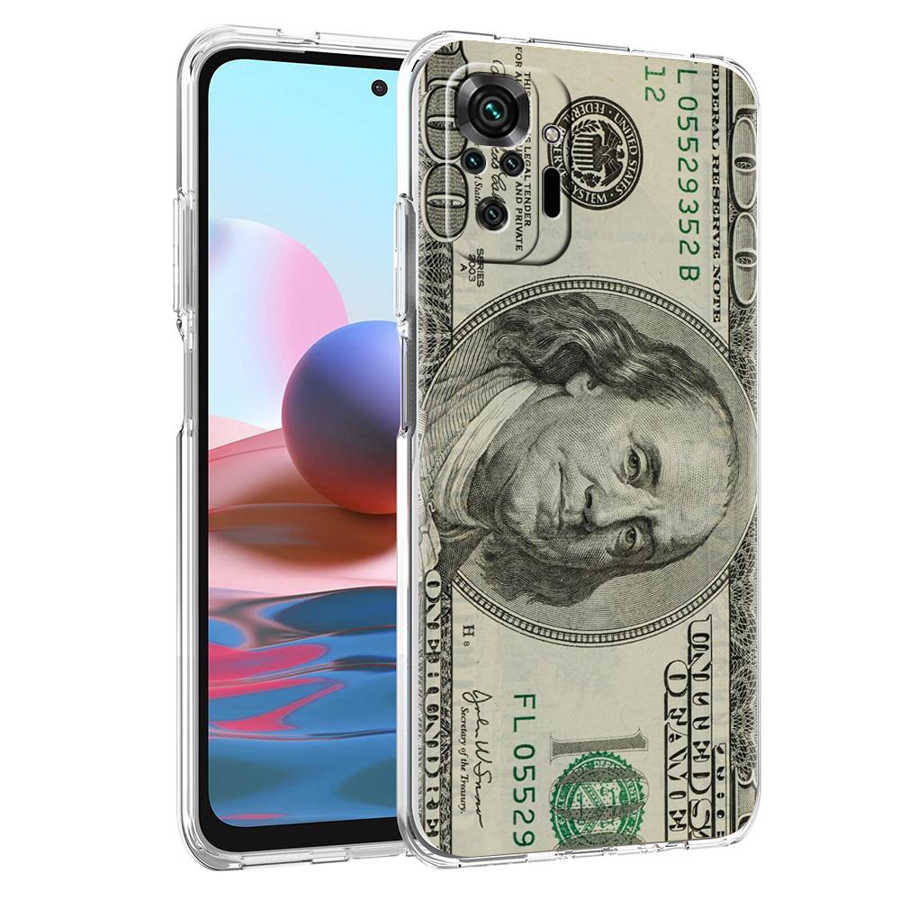 

Transparent Phone Case for Redmi 13C 12C 10C Note 13 12 11 11T K40 Gaming Plus Pro Soft TPU Cover Shell USD Dollar Cash Luxury Note 11 4G