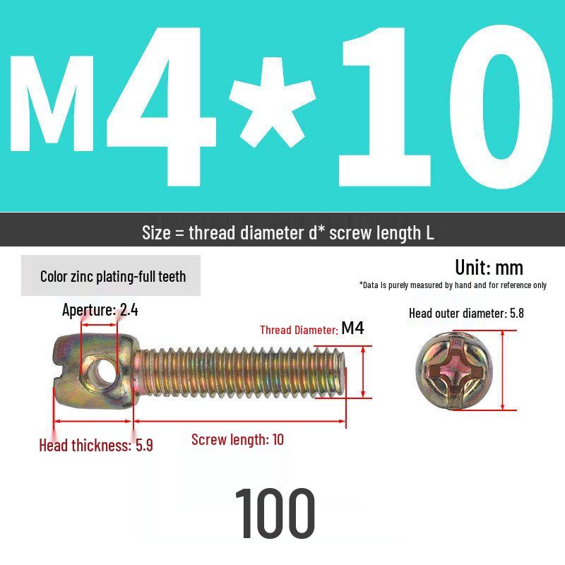 304 Stainless Steel Lead Seal Galvanized Meter Screw with Cross Hole
