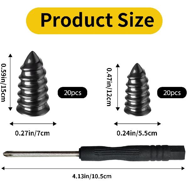 40 PCS Tire Repair Rubber Nails Kit With 2 Sizes, Screw In Tire Repair Plugs With Box And Screwdriver, Fast Self-Service Tire Repair Tools, Tire