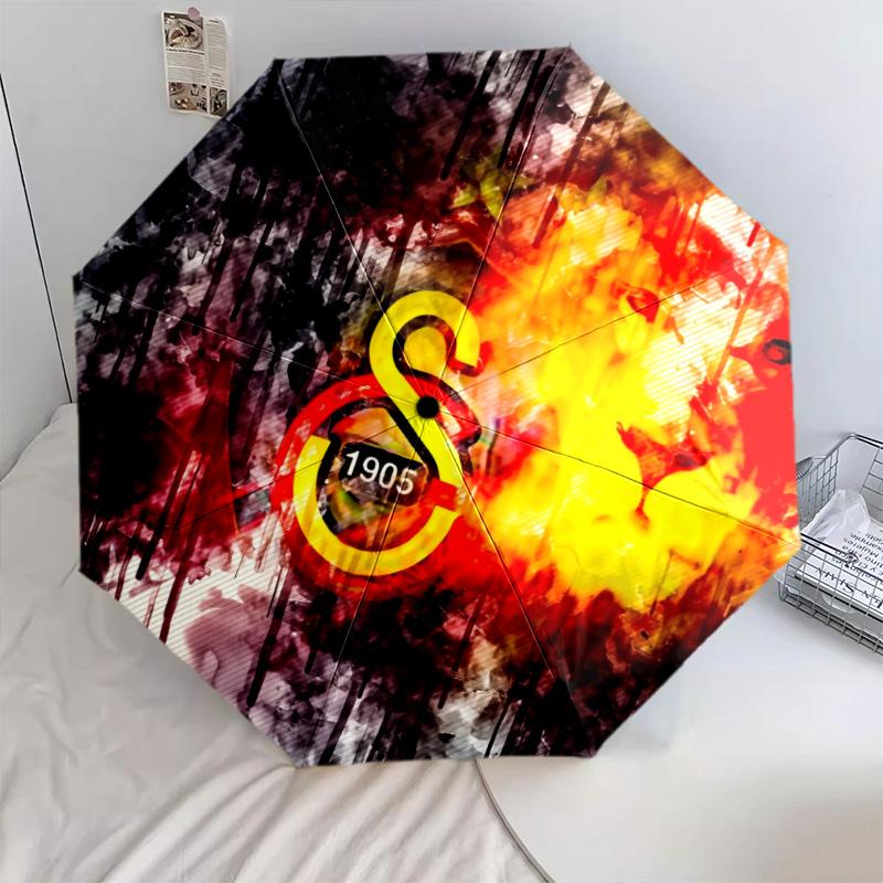 Galatasaray SK  Pattern, Automatic Folding Umbrella, Portable and Foldable Design, 8 Ribs, a Christmas or Birthday Gift.