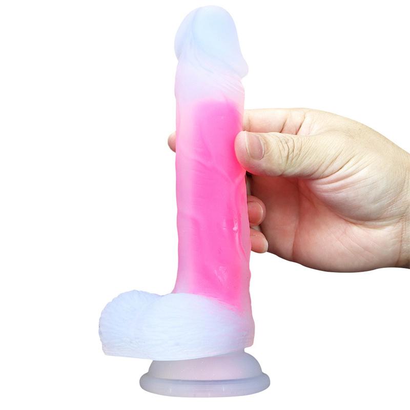 Ženské dildo Silikonové produkty Simulace Dospělý Malý Průhledný Svítící Měkké Sexuální Hračky