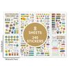 Superior-Grade 8 High-Standard Sheets 240+ First-Class Planner Stickers Premium-Quality Monthly Superior-Grade Weekly Premium-Quality Daily
