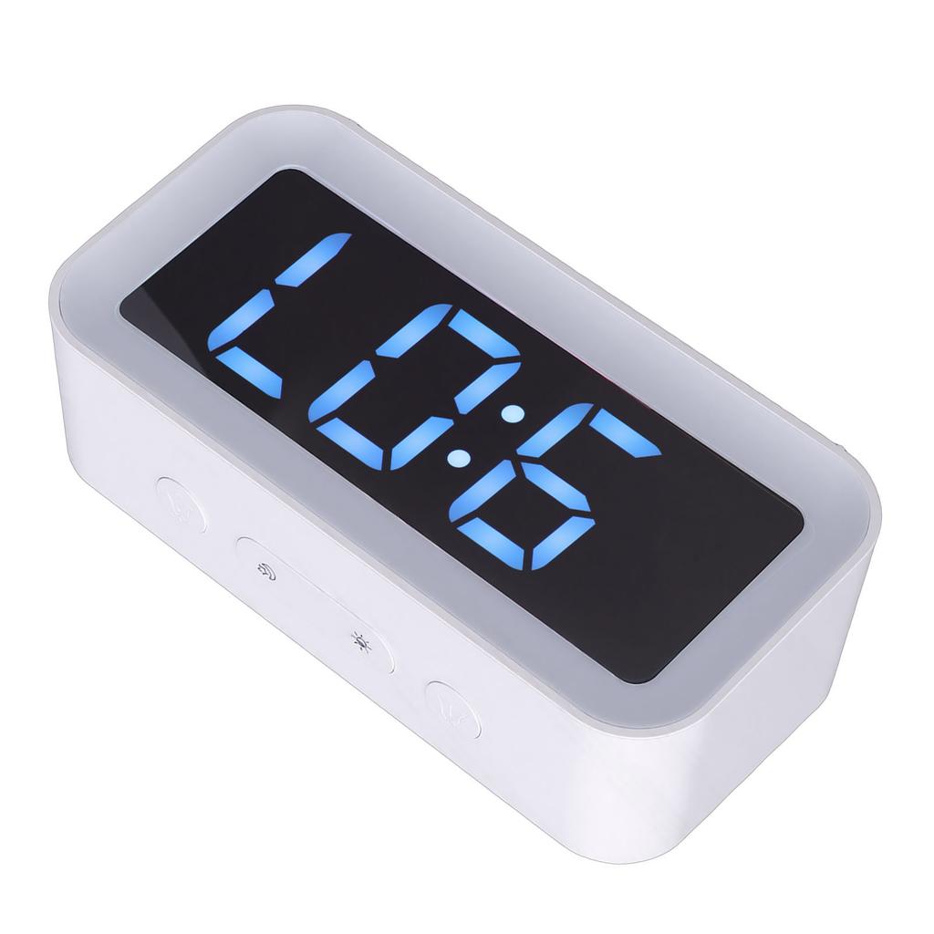 Digital Dual Clock Dimmable RGB Volume Weekday Weekend Mode 12 24Hr with Snooze Compact for Bedroom Bedside Tabletop