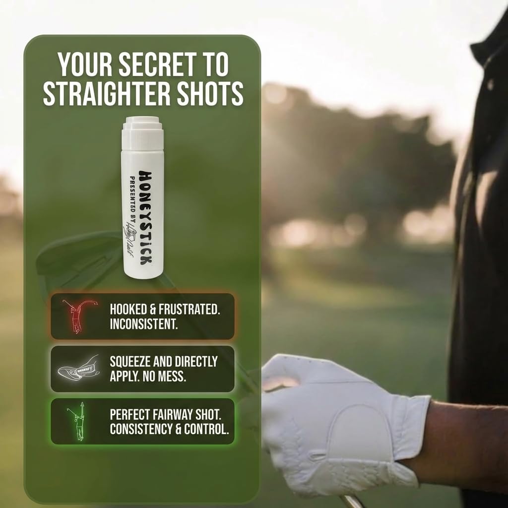 Honey Golf HoneyStick Anti-Slice Gel für Golfschläger - Driver, Hölzer, Hybrids und Eisen - Anti-Hook Spin Reduzierendes Gel - Golfzubehör für Herren -