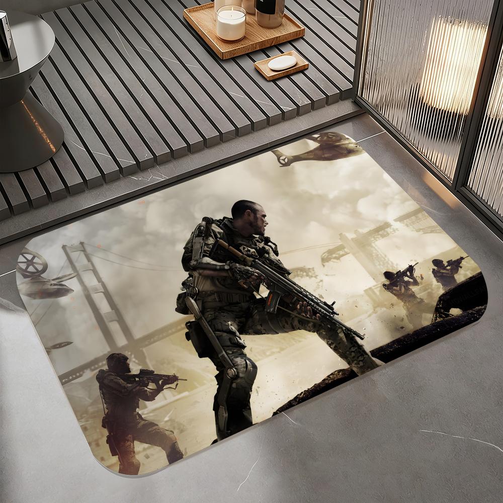 Game A-Advanced Warfare Floor Mat Diatomite Bath Mat, Quick Dry Absorbent Non-Slip Door Mat 50cm x 80cm
