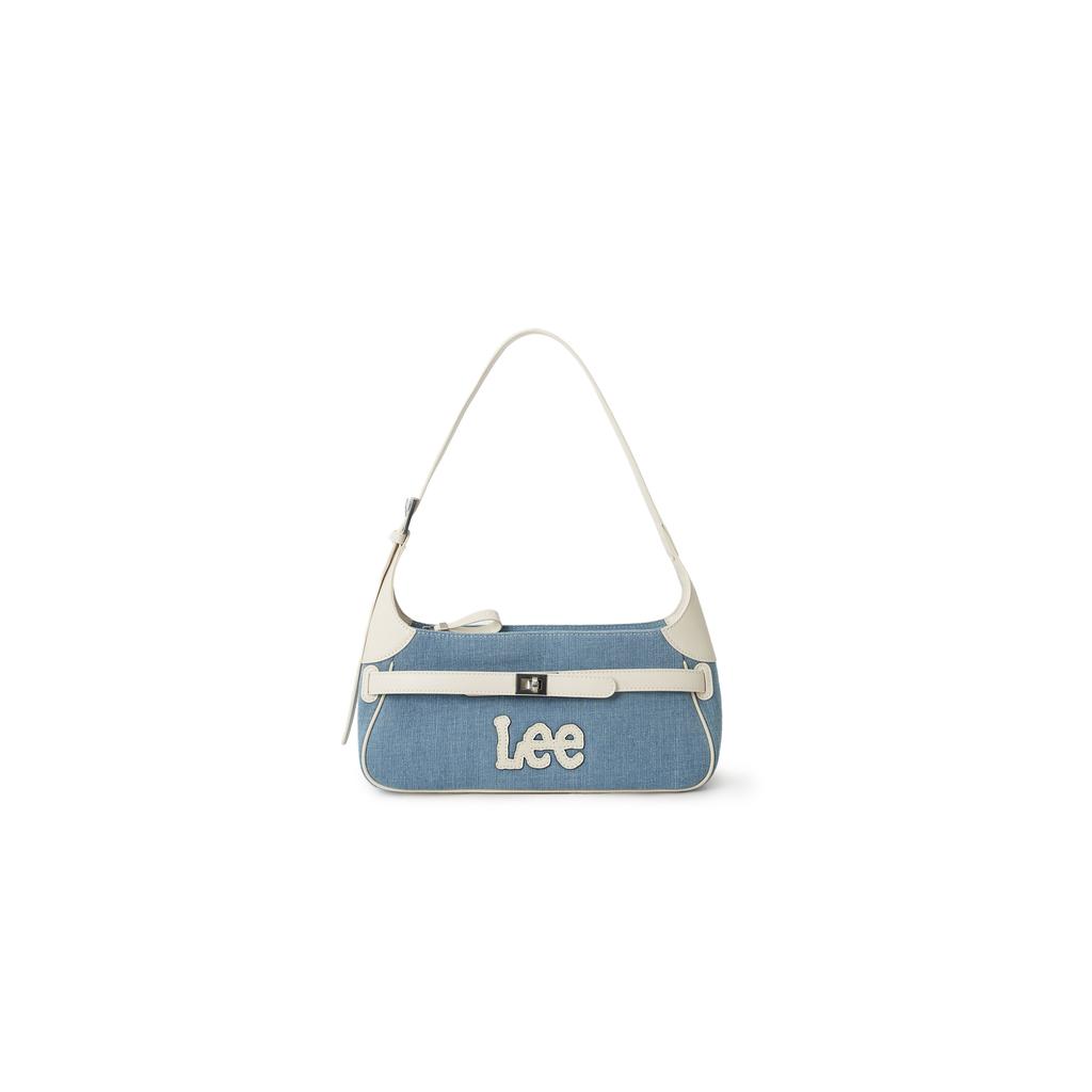 New Lee Fabric Shoulder Bag, Underarm Handbag Regular Women's Dark Blue & Brown/Light Blue & White LE250249M