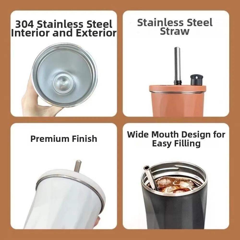 Creative Travel Insulated Tumbler Vacuum Insulated 600ML Fashion Thermos Cup with Lid BPA Free Stainless Steel Coffee Cup