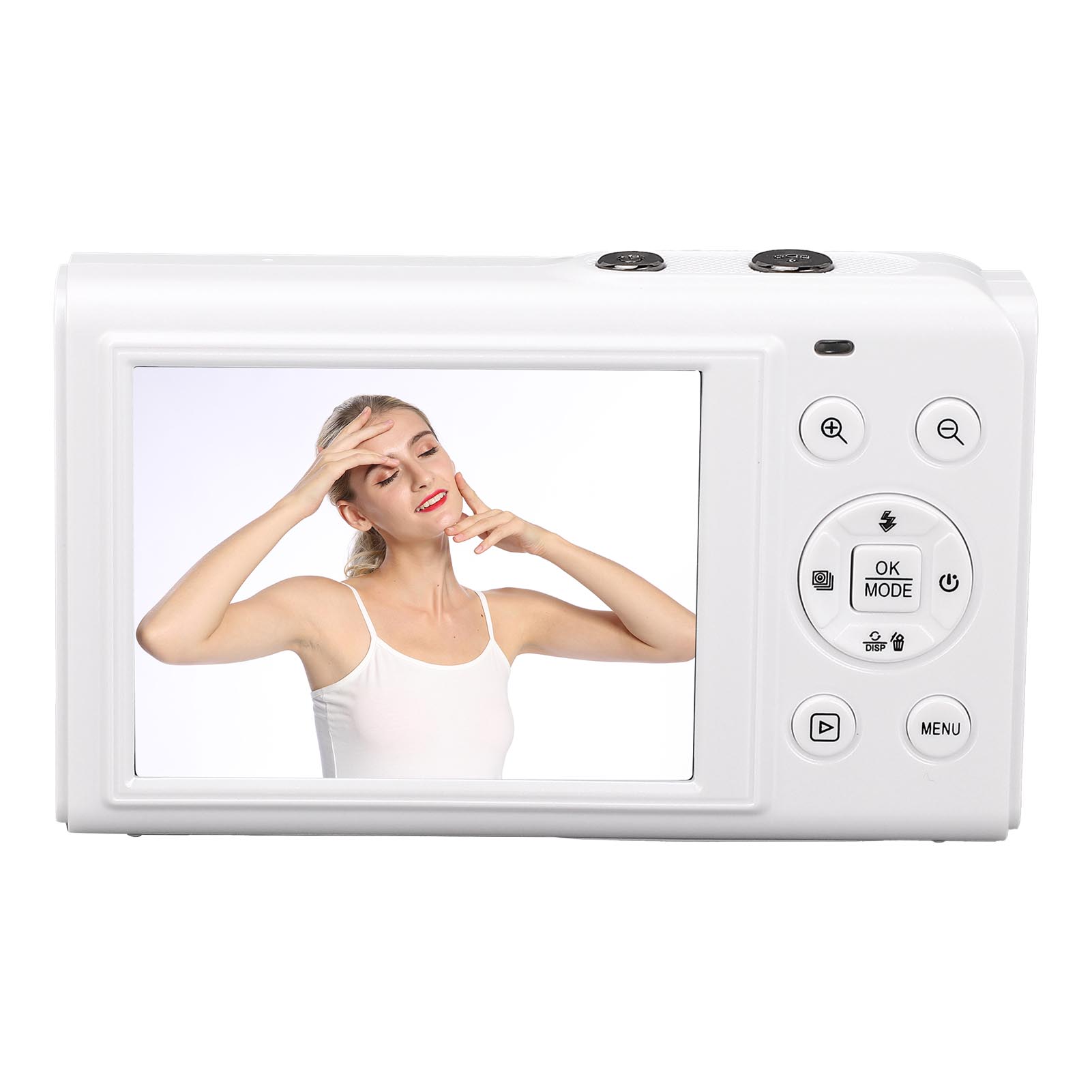 

Digital Camera 5K 80MP Double Screen Autofocus 18x Zoom WiFi Camera with Flash for Travel Live Streaming білий