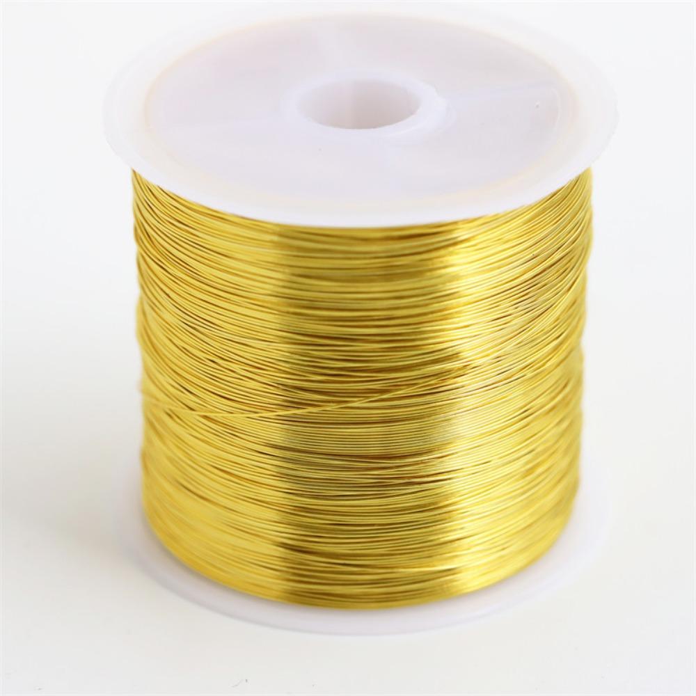 

100m/roll Gold Plated Color Preserving Alloy Copper Wire DIY Handmade Crafts Jewelry Making Wire 0.3mm 0.4mm DIY Headwear dia.0.3mm золотий