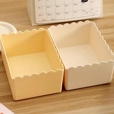 1Pc Desktop Storage Box Cosmetic Organizer Plastic Storage Box Sundries Snack Storage Basket Bathroom Kitchen Organization Box