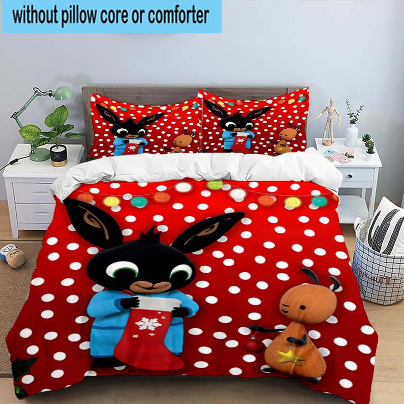 3PCS Bunny's Cozy Hug 3pcs Bedding,Including 3PCS Duvet Cover And 2pcs Pillowcases Perfect for Christmas,Ideal for Bedroom, Dormitory