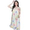 Linglei Summer Printed Lace Bow Mesh Court Princess Style Long Nightdress Pajamas Loungewear Women