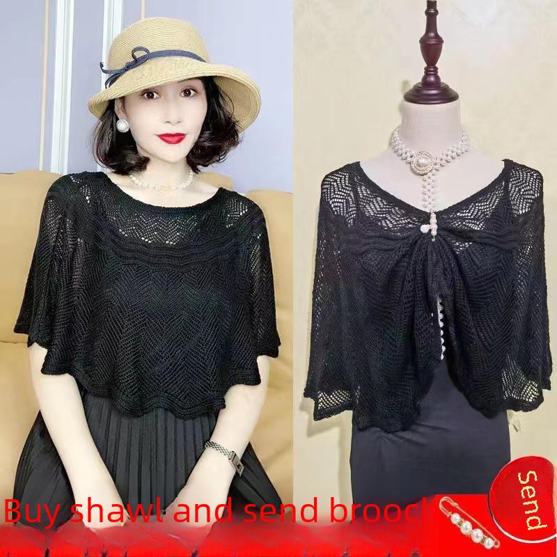 Nový módní pletený šál Cheongsam, pulovr do klimatizovaných místností