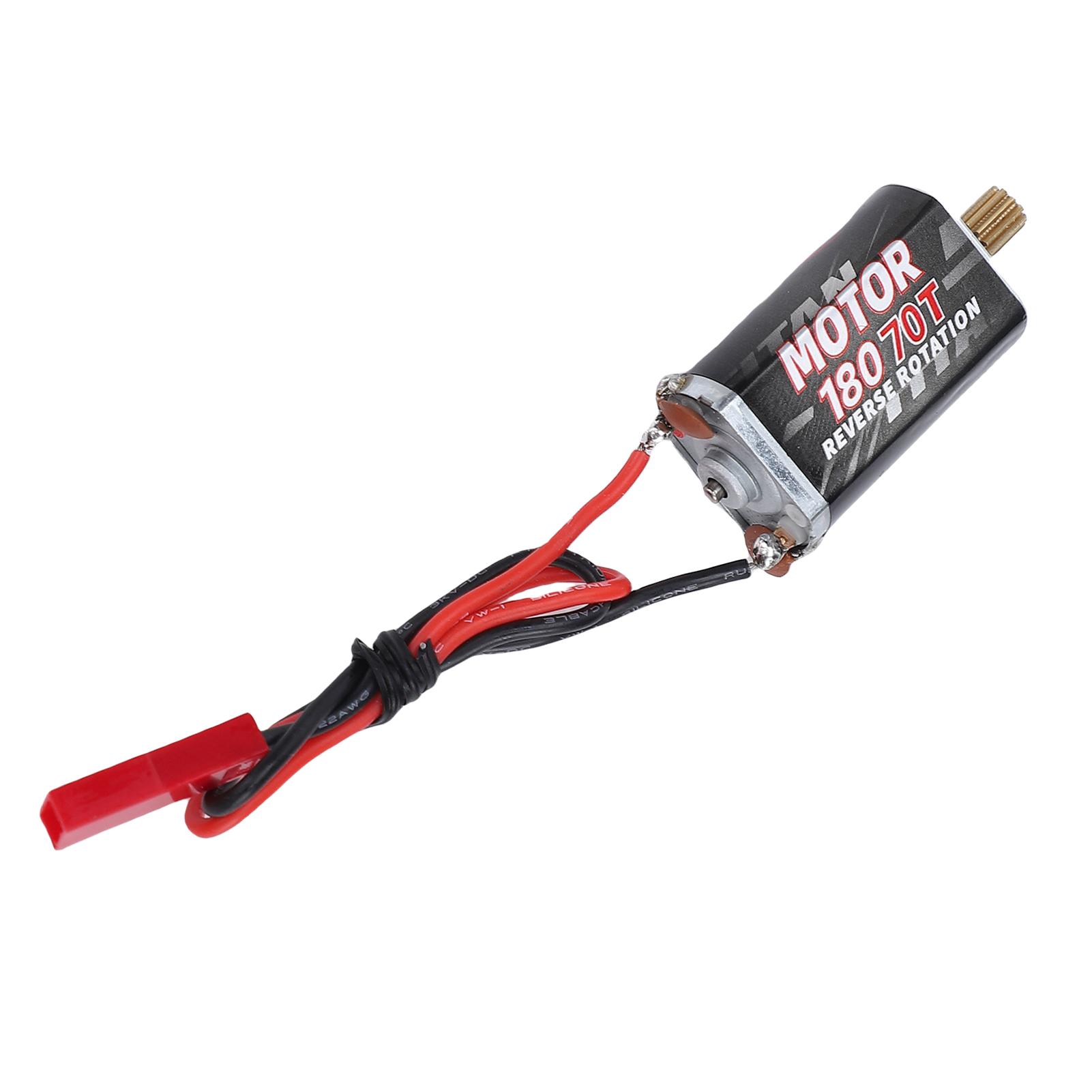 

High Strength 180 Brushed Motor JST Female Plug 70T, Low Noise Brushed Motor with 11T Gear for 1Celsius24 1Celsius18 Scale Model Cars, Convenient to