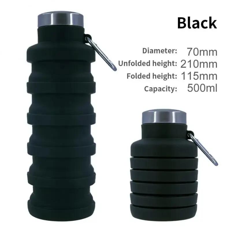 Taza de Agua de Silicona Botella de Agua para Exterior Plegable Portátil Reutilizable Vaso Telescópico Botella de Agua de Viaje para viajes deportivos al aire libre