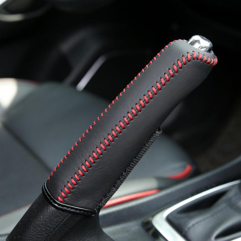 Handbrake Sleeve Genuine Leather Handbrake Grips for Mazda 6 Natural Leather Cover on The Handbrake Car Accessories Interior