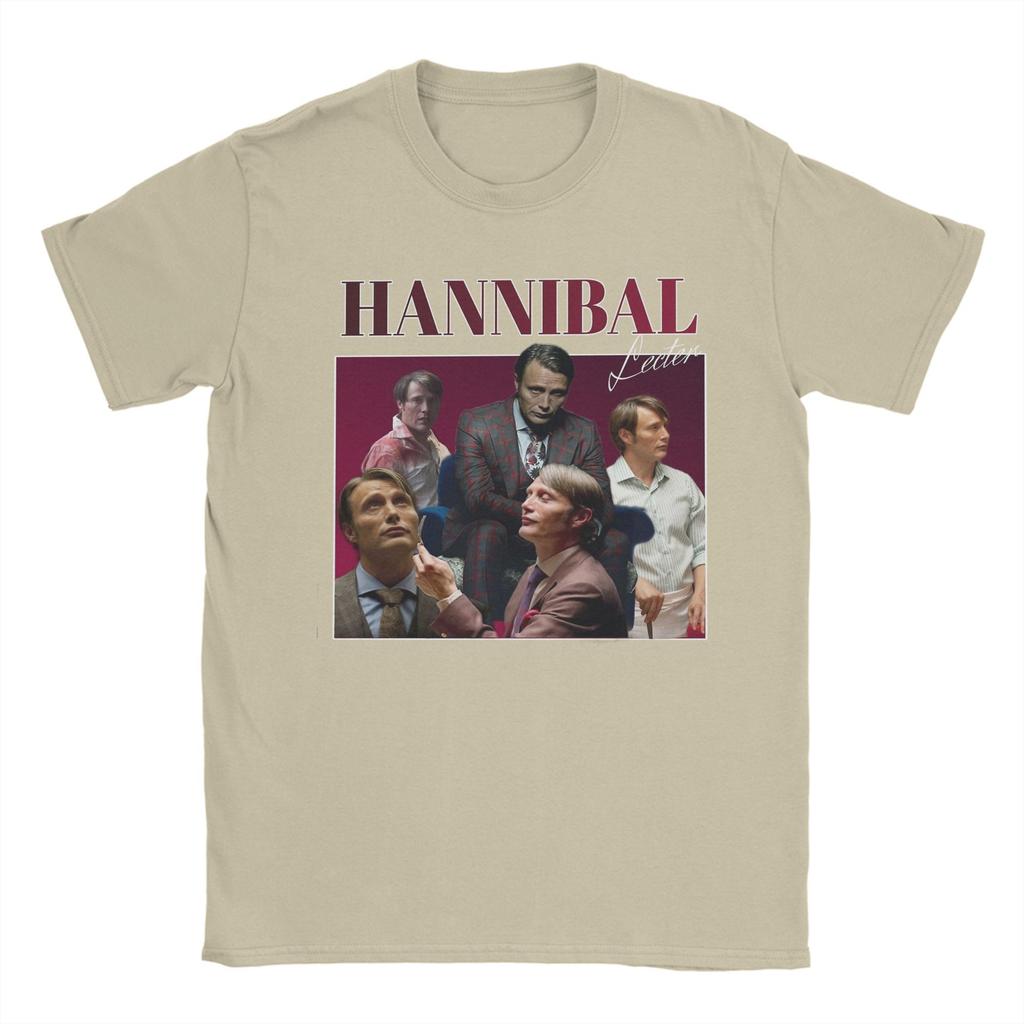 Hannibal Mads Mikkelsen Pánská trička Volnočasové tričko Krátký rukáv Kulatý výstřih Tričko 100% bavlna Pánské topy