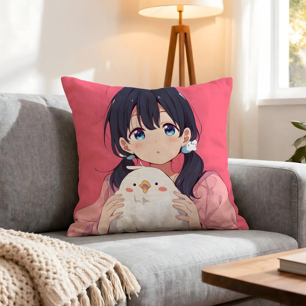 Anime Tamako Market Cushion Cover 1Pcs Decorative Covers Soft Cushion Case For Sofa Couch Decor 40X40 45X45 Pillowcases