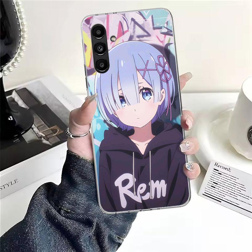 R-Rem Re Zero Anime Phone Case For Samsung Galaxy A13 A14 A15 A16 A17 A53 A54 A55 A56 A57 A33 A34 A35 A36 A37 A23 A24 A25 A26 Ga