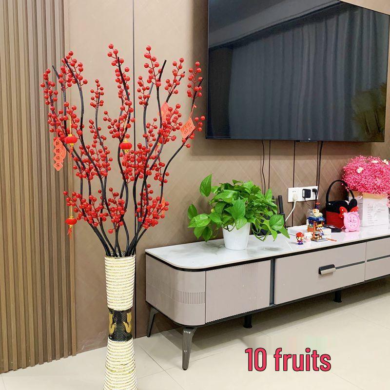 

Prosperity Red Berries New Year Artificial Flower Arrangement for Living Room, Wedding, or Housewarming Décor