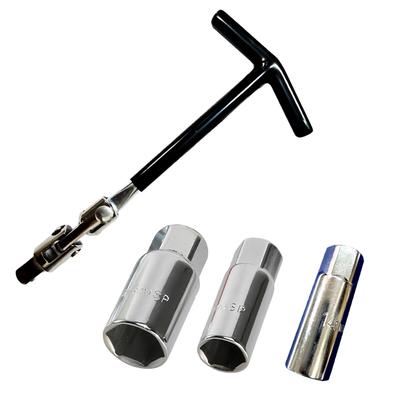 Spark Plug Wrench and Socket Set with for and Lawn Maintenance Tool for Working In Tight (4 Pieces) T-Handle, 16mm, 18mm, 21mm, Cars, Motorcycles,