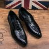 Men's Shoes Four Seasons New Casual Leather Shoes Fashion Youth Foot Leather Shoes Trend Crocodile Pattern Pointed Leather Shoes Can Be