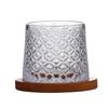 Crystal Glass Whiskey Tumbler with Rotating Base