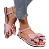 2025 large size women's shoes flat sandals women's summer wear casual soft-soled bow beach sandals