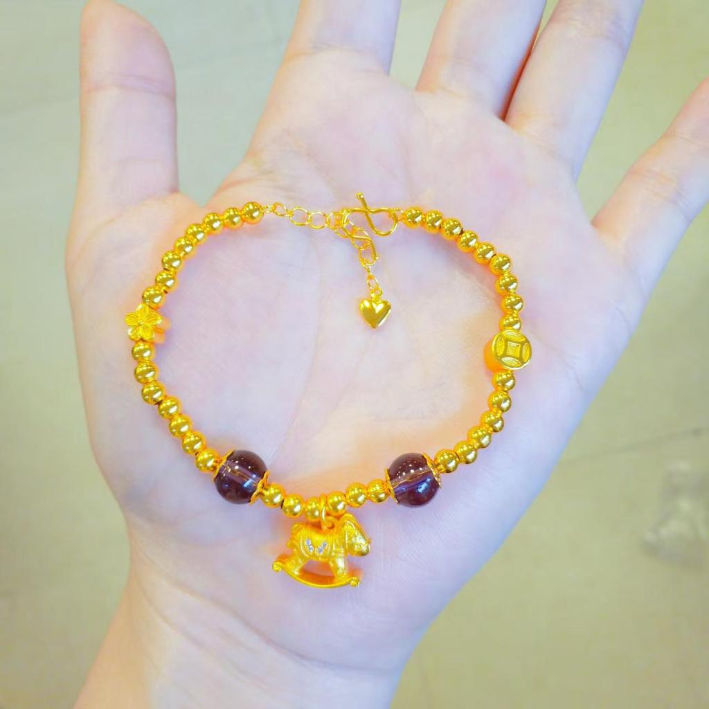 Amethyst Fortune Zodiac Horse Wrap Bracelet for Women