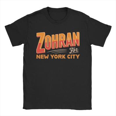 Zohran Mamdani T-Shirts for Men  Amazing 100% Cotton Tee Shirt Round Neck Short Sleeve T Shirt Plus Size Clothes