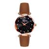 Women Fashion Retro Belt Quartz Movement Wristwatch Starry Sky Dial Watch
