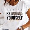 Womens White Short Sleeved Tshirt Love Printed Casual Simple Fashion Tshirt with Arrow Feather Design Fashion Trend Top