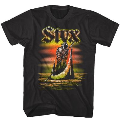 Styx Fährmann Sensenmann Tour Herren T-Shirt Rockband Album Konzert Merch Top