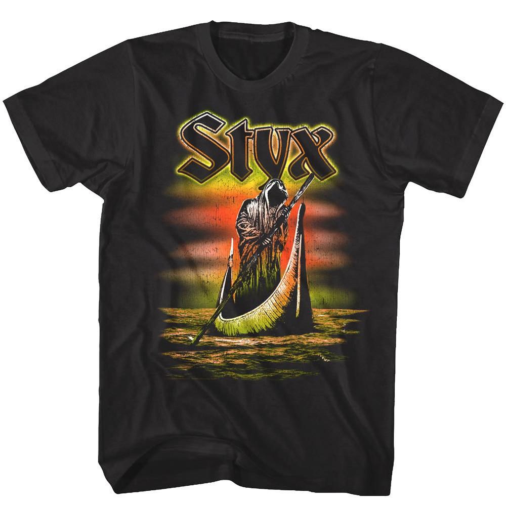 Styx Ferryman Grim Reaper Tour Men's T Shirt Rock Band Album Concert Merch Top