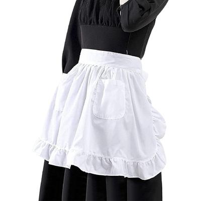 Women's Half Waist Apron with Two Pockets White Bonnet Hat Pilgrim Hat Colonial Hat Handmaid's Tale Costume Colonial Dress