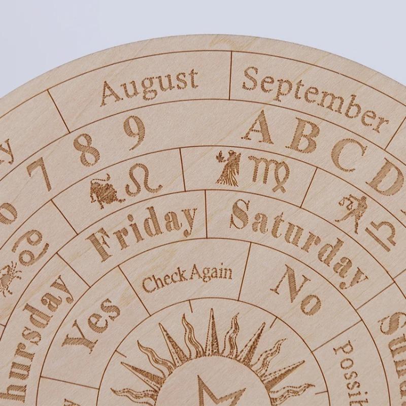 Meditation Ornaments Message Board Wooden Twelve Constellation Divination Pendulum Board Sign Home Decor Star Sun Moon Altar