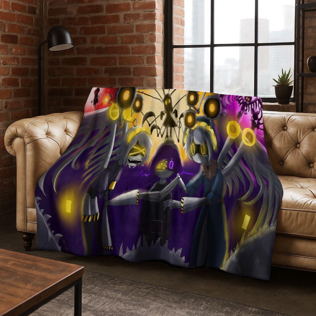 Cartoon Murder Drones Uzi Robot Art Flannel Blanket,Cozy Soft Throw Blanket for Home Bedroom Bed Sofa Picnic Cover Gift Kids