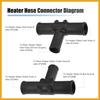 2 Pcs Black Plastic Tee, Quick Connect Heater Hose Connector for Toyota Land Cruiser 1992-2007, Sequoia 2001-2007, Sienna 2004-2007 - HVAC Heater