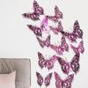 12 Pieces Colorful Butterfly Wall Stickers Set 10 Colors Hollow Cut Out DIY Pearl Paper Simulation Decor for Home Room