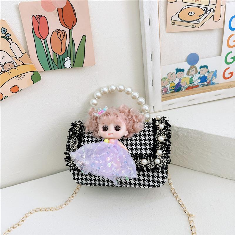 Cute Princess Children's Bag With Stylish Pearl Handle For Little Girls In Colorful Options