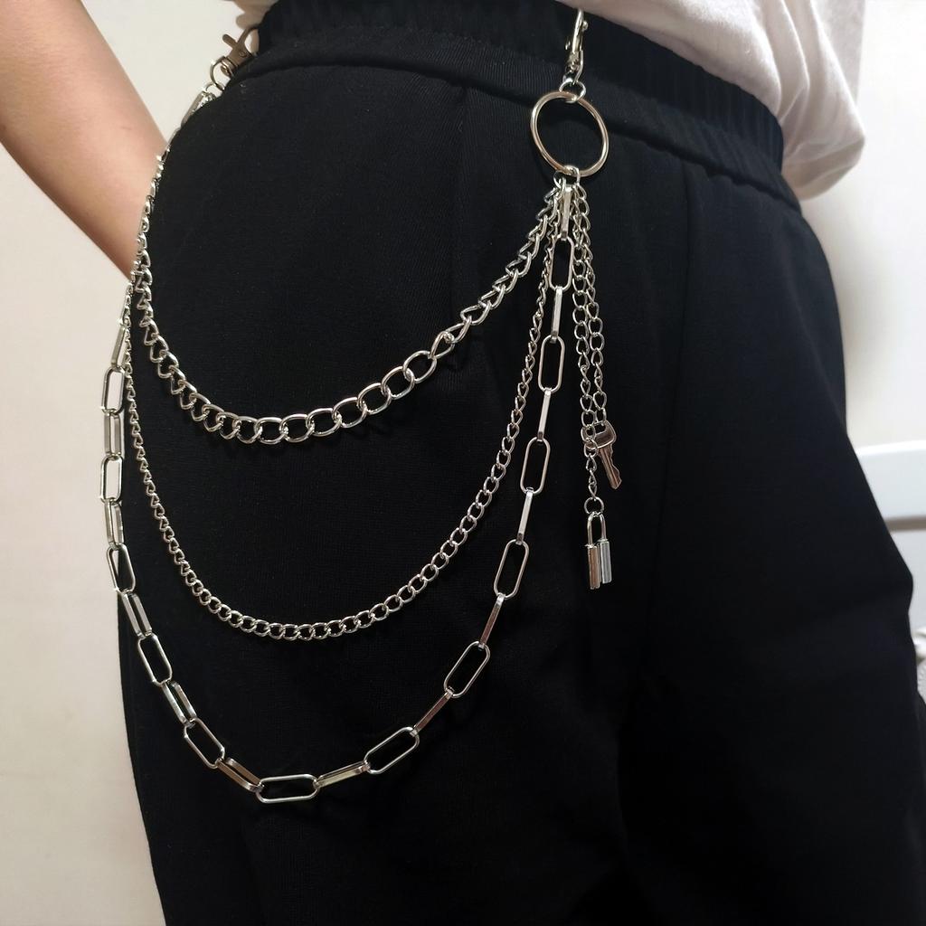 European and American Jewelry Lock-shaped Waist Chain Women's High-end Retro Key Pendant Trouser Chain