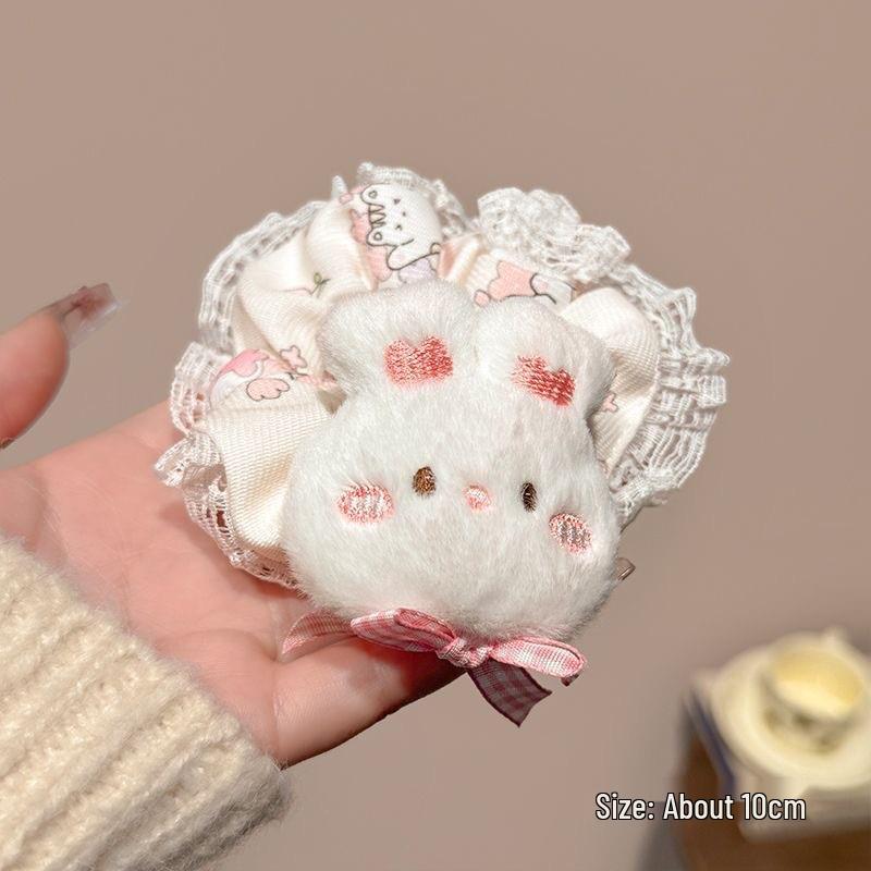 Cinnamoroll Plush Hair Tie: Fluffy Cartoon Hair Rope for Girls