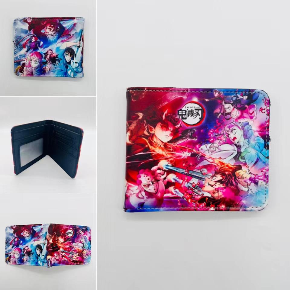 Japan cartoon comics Demon Slayer Short Fold Wallet Cartoon Coin Purse Suitable for Students 0006