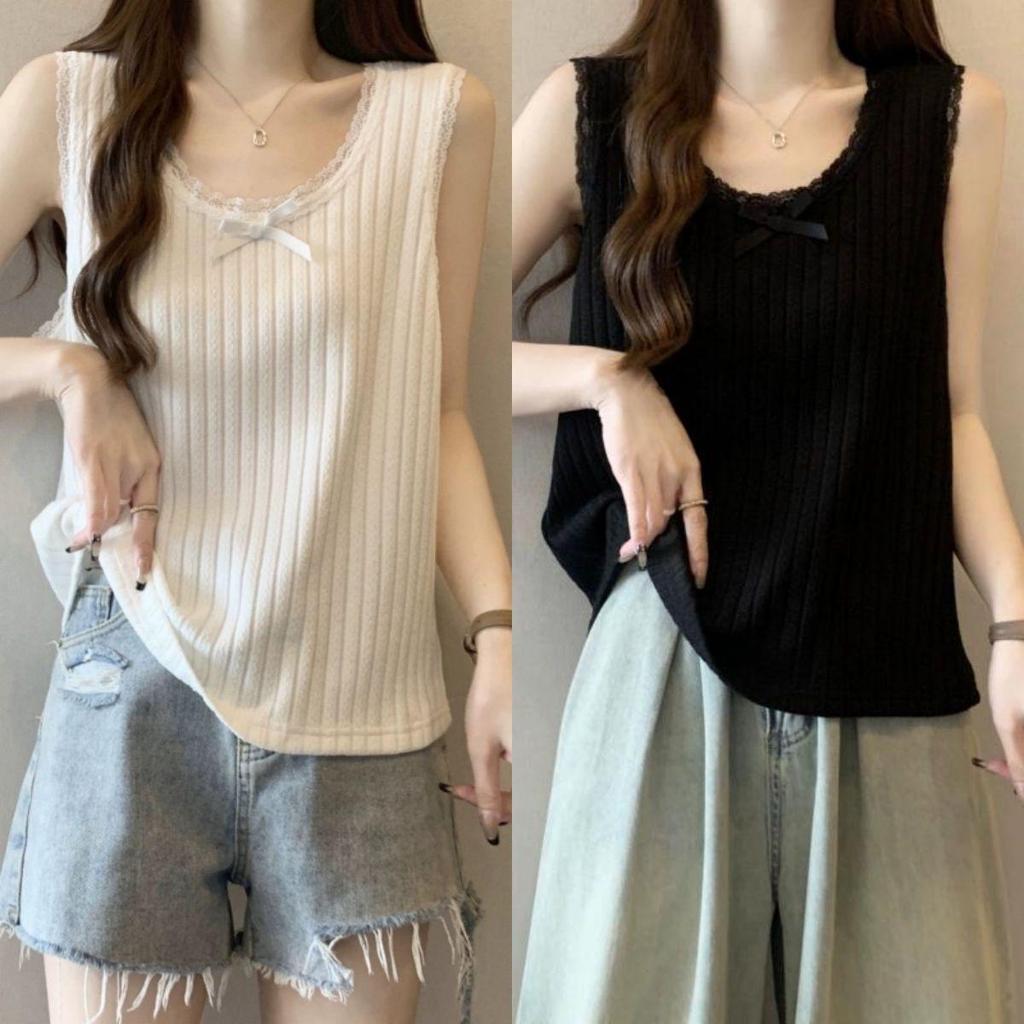 Spring/Summer 2026 Women's Plus Size Lace Trim Loose Camisole Tank Top