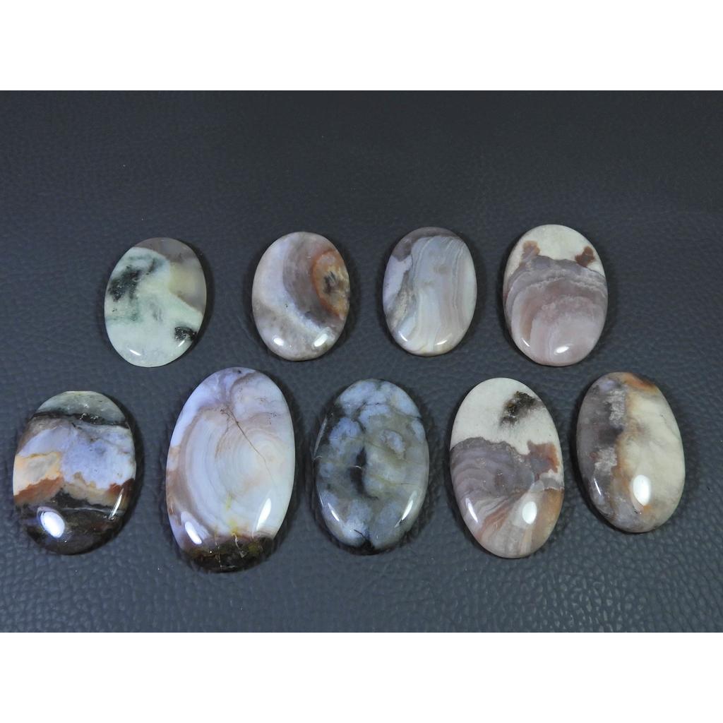 348Cts. Natural Crazy Lace Agate Oval Cabochon Loose Gemstone 09 Pcs Lot C-1552