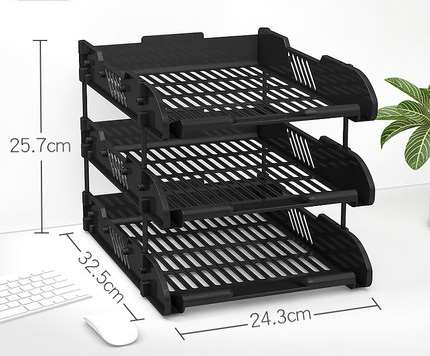 Three-tier file shelf rack office supplies folder storage box office file column 3-tier file information basket