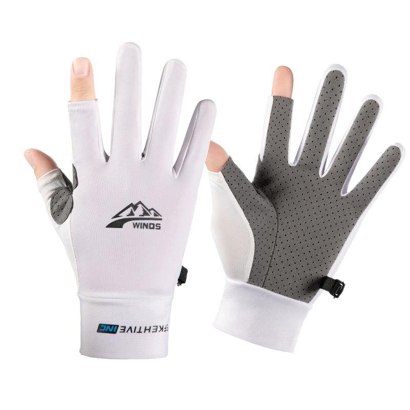 Summer Outdoor Sports Gloves Men's and Women's Ice Silk Light and Breathable Wear-resistant Non-slip Cycling Fitness Gloves